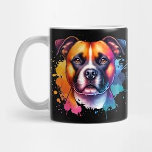 Bright Watercolor Staffordshire Terrier Mug